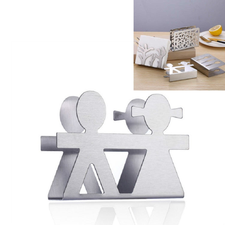 Restaurant Hotel Napkin Nolder Paper Towel Holder Stainless Steel Square Towel Holder, Tableware (Sanding), Grilles (Sanding), Grilles (Bright Light), Plant (Sanding), Lovers (Sanding)