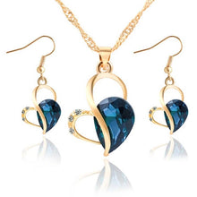 Load image into Gallery viewer, Cute Heart Shaped Crystal Stud Necklace Jewellery Set