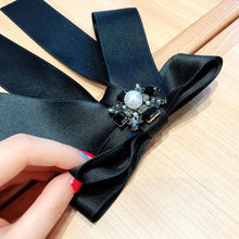 Load image into Gallery viewer, Women Square Rhinestone Bow-knot Bow Tie Brooch Clothing Accessories