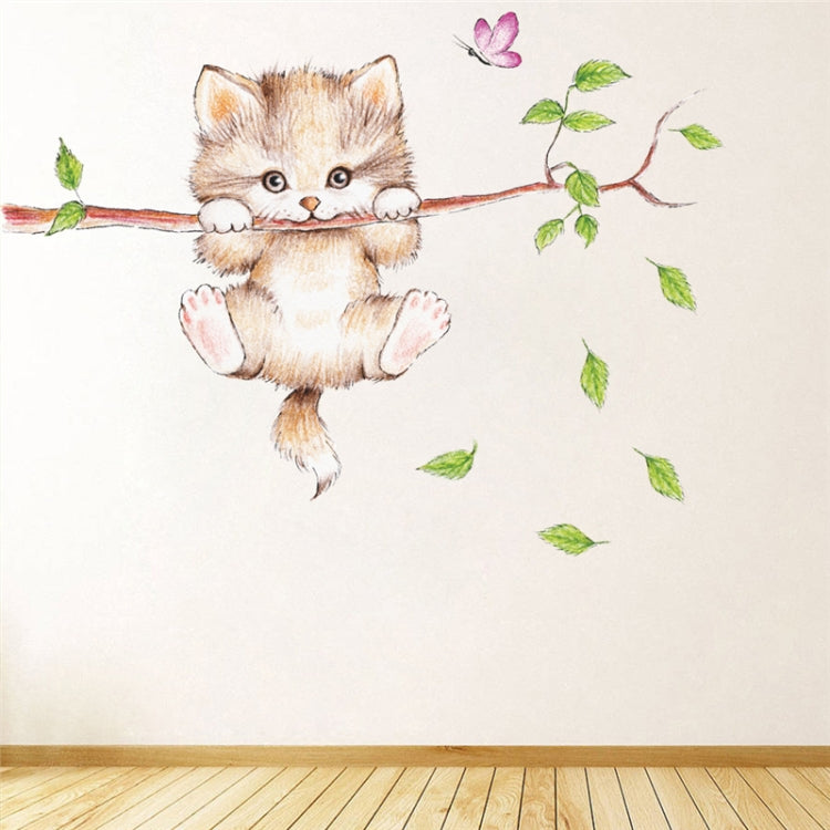 Cute Cat Twig Kindergarten Environment Layout Wall Decoration Wall Sticker