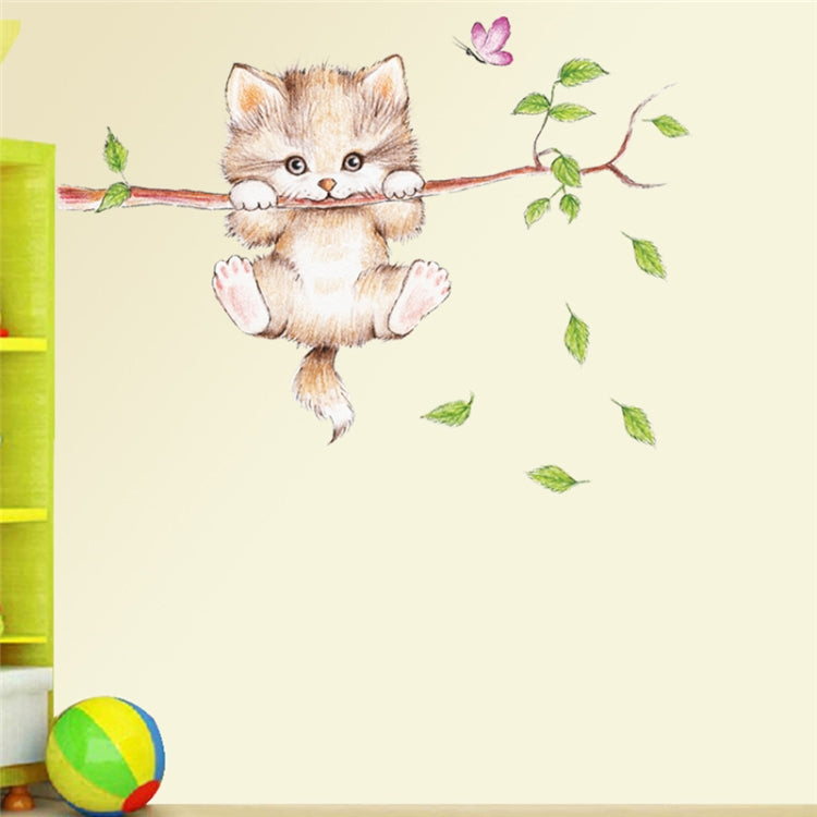 Cute Cat Twig Kindergarten Environment Layout Wall Decoration Wall Sticker