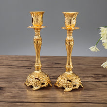 Load image into Gallery viewer, Two PCS/Set Sapphire Single Candle Light Dinner Candle Holder Decoration Wedding Candle Holder, 7.6X7.6X10cm, 7.6X7.6X18.8cm