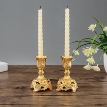 Load image into Gallery viewer, Two PCS/Set Sapphire Single Candle Light Dinner Candle Holder Decoration Wedding Candle Holder, 7.6X7.6X10cm, 7.6X7.6X18.8cm
