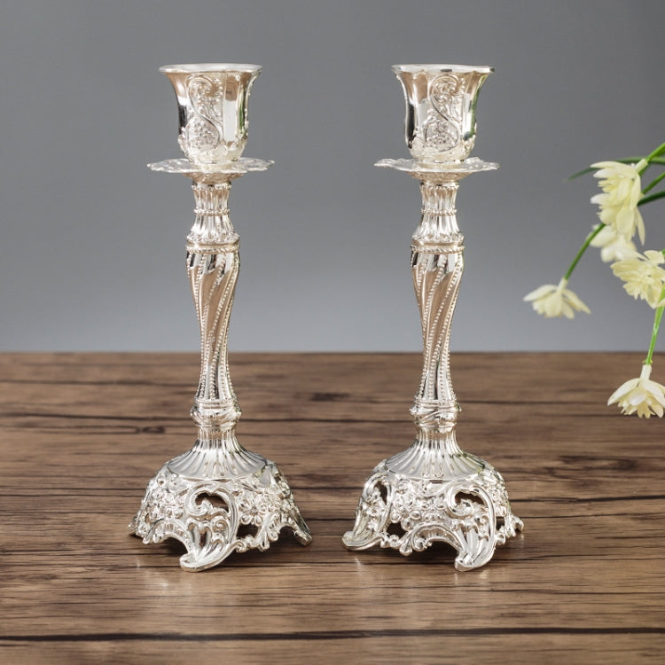 Two PCS/Set Sapphire Single Candle Light Dinner Candle Holder Decoration Wedding Candle Holder, 7.6X7.6X10cm, 7.6X7.6X18.8cm