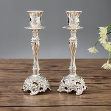 Load image into Gallery viewer, Two PCS/Set Sapphire Single Candle Light Dinner Candle Holder Decoration Wedding Candle Holder, 7.6X7.6X10cm, 7.6X7.6X18.8cm