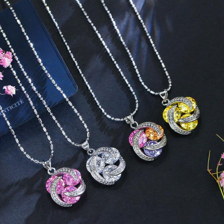 Fashion Cubic Zirconia Knot Earrings Necklace Ring Set for Women, 6, 7, 8, 9