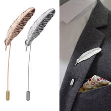 Load image into Gallery viewer, Cute Leaf Feather Needle Pin Brooch, Gold, Silver