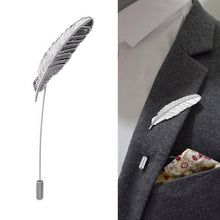 Load image into Gallery viewer, Cute Leaf Feather Needle Pin Brooch, Gold, Silver