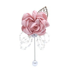 Cloth Flower Pearl Brooch Coat Accessories