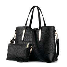Load image into Gallery viewer, 2 in 1 Vintage Messenger Bags Shoulder Handbag Women Crocodile Pattern Composite Bag Leather Wallet