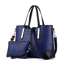 Load image into Gallery viewer, 2 in 1 Vintage Messenger Bags Shoulder Handbag Women Crocodile Pattern Composite Bag Leather Wallet