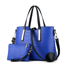 Load image into Gallery viewer, 2 in 1 Vintage Messenger Bags Shoulder Handbag Women Crocodile Pattern Composite Bag Leather Wallet