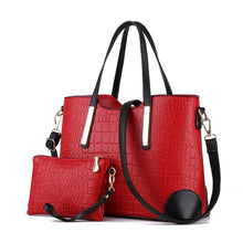 Load image into Gallery viewer, 2 in 1 Vintage Messenger Bags Shoulder Handbag Women Crocodile Pattern Composite Bag Leather Wallet
