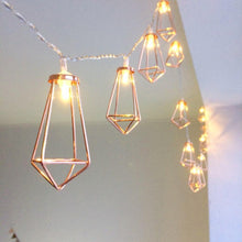 Load image into Gallery viewer, 1.5m 10 LEDs Retro Iron Metal Diamond Home Decoration LED Fairy String Light