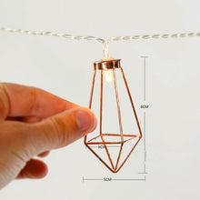 Load image into Gallery viewer, 1.5m 10 LEDs Retro Iron Metal Diamond Home Decoration LED Fairy String Light