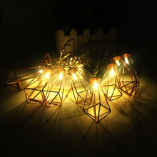 Load image into Gallery viewer, 1.5m 10 LEDs Retro Iron Metal Diamond Home Decoration LED Fairy String Light
