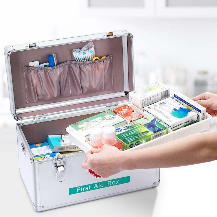 Emergency Aluminum Medicine Cabinet for Household Aluminum Alloy Medicine Box Enterprise, 10 inch Small, 12 inch Mdeium, 14 inch Large, 16 inch Extra Large