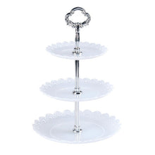 Load image into Gallery viewer, Party Birthday Three-layer Fruit Plate Cake Stand Dessert Storage Rack, Dessert Storage Rack, Black, Clear, Blue
