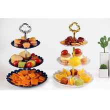 Load image into Gallery viewer, Party Birthday Three-layer Fruit Plate Cake Stand Dessert Storage Rack, Dessert Storage Rack, Black, Clear, Blue