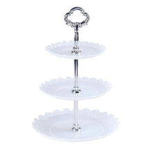 Load image into Gallery viewer, Party Birthday Three-layer Fruit Plate Cake Stand Dessert Storage Rack, Dessert Storage Rack, Black, Clear, Blue