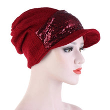 Load image into Gallery viewer, Women Breathable Wild Empty Top Hat Sequined Turban Hat