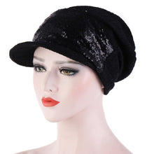 Load image into Gallery viewer, Women Breathable Wild Empty Top Hat Sequined Turban Hat