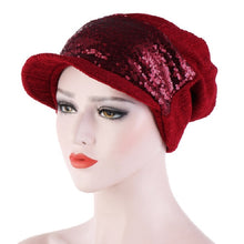 Load image into Gallery viewer, Women Breathable Wild Empty Top Hat Sequined Turban Hat
