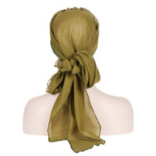 Load image into Gallery viewer, Ladies Forehead Cross Chiffon Long Tail Cap Turban Hat