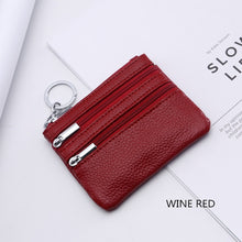 Load image into Gallery viewer, Genuine Leather Women Small Wallet Change Purses Zipper Card Holder Wallets