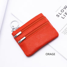 Load image into Gallery viewer, Genuine Leather Women Small Wallet Change Purses Zipper Card Holder Wallets