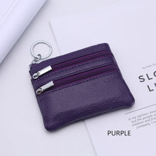 Load image into Gallery viewer, Genuine Leather Women Small Wallet Change Purses Zipper Card Holder Wallets