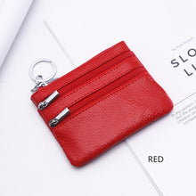 Load image into Gallery viewer, Genuine Leather Women Small Wallet Change Purses Zipper Card Holder Wallets