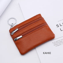 Load image into Gallery viewer, Genuine Leather Women Small Wallet Change Purses Zipper Card Holder Wallets