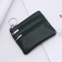 Load image into Gallery viewer, Genuine Leather Women Small Wallet Change Purses Zipper Card Holder Wallets
