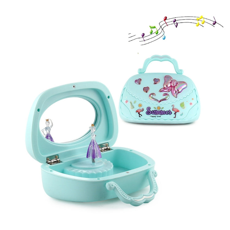 Creative Ballet Girl Handbag Design Music Jewelry Box, Pink, Green