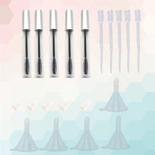 Load image into Gallery viewer, 5PCS 12ml Empty Mascara Tube With Eyelash Wand + 5pcs Funnels And Transfer Pipettes Set For Castor Oil DIY Container Set