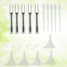 Load image into Gallery viewer, 5PCS 12ml Empty Mascara Tube With Eyelash Wand + 5pcs Funnels And Transfer Pipettes Set For Castor Oil DIY Container Set