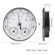 Load image into Gallery viewer, THB9392 Wall Hanging Household Weather Station Barometer Thermometer Hygrometer, THB9392 128mm Gold, THB9392 128mm Silver