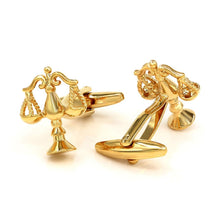 Load image into Gallery viewer, SAVOYSHI Golden Libra Cufflinks Men&#39;s French Cuffs