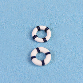 2 PCS Mini Lifebuoy Beach Seaside Model Material