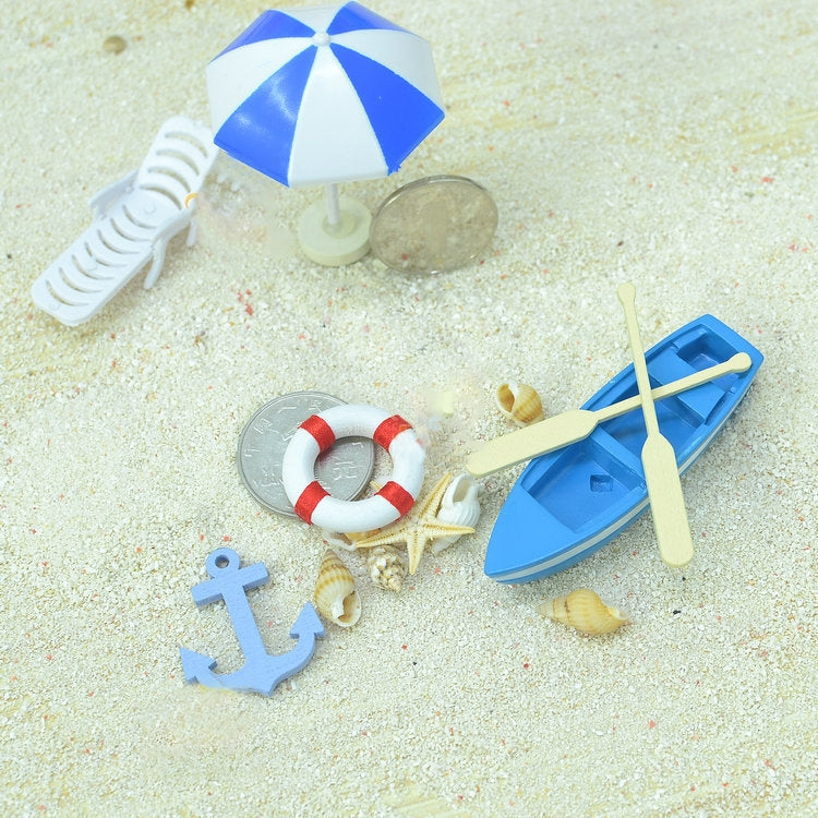 2 PCS Mini Lifebuoy Beach Seaside Model Material