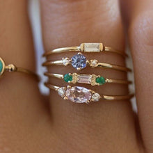 Load image into Gallery viewer, 4 PCS Women Vintage Bohemian Crystal Zircon Ring Set, 6, 7, 8, 9, 5, 10, 11
