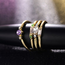 Load image into Gallery viewer, 4 PCS Women Vintage Bohemian Crystal Zircon Ring Set, 6, 7, 8, 9, 5, 10, 11