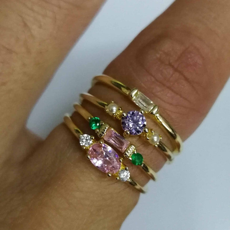 4 PCS Women Vintage Bohemian Crystal Zircon Ring Set, 6, 7, 8, 9, 5, 10, 11