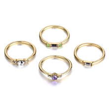 Load image into Gallery viewer, 4 PCS Women Vintage Bohemian Crystal Zircon Ring Set, 6, 7, 8, 9, 5, 10, 11