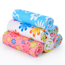 Load image into Gallery viewer, 4 PCS / Set Microfiber Printed Flowers Cloth Cleaning Cloth, Microfiber Printed Towels