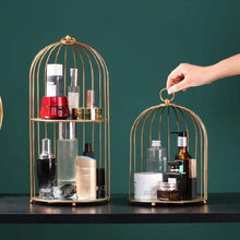 Load image into Gallery viewer, Cosmetic Storage Rack Bird Cage Desktop Shelf Dresser Skin Care Finishing Rack, Small Black, Large Black, Small Gold, Large Gold