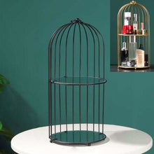 Load image into Gallery viewer, Cosmetic Storage Rack Bird Cage Desktop Shelf Dresser Skin Care Finishing Rack, Small Black, Large Black, Small Gold, Large Gold