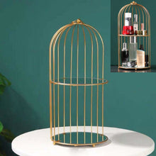 Load image into Gallery viewer, Cosmetic Storage Rack Bird Cage Desktop Shelf Dresser Skin Care Finishing Rack, Small Black, Large Black, Small Gold, Large Gold