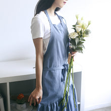 Load image into Gallery viewer, Cotton Linen Fishtail Long Slim Fit Apron Florist Manicure Shop Overalls